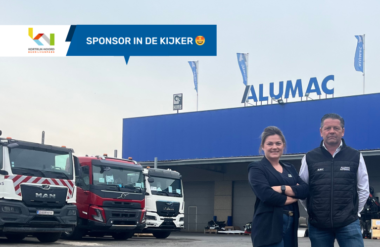 Imaani en Stefaan Crombez bij ALUMAC Kortrijk